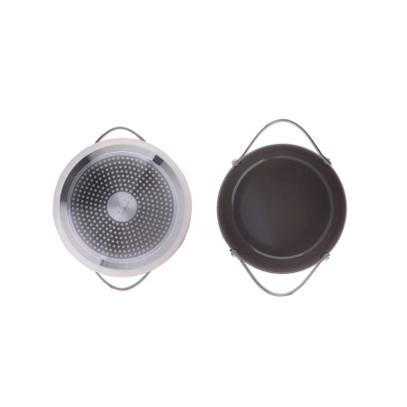 Oala cu capac ZILAN, interior din ceramica, diametru 20cm, capacitate 2l, crem   ZLN 0866 [1]