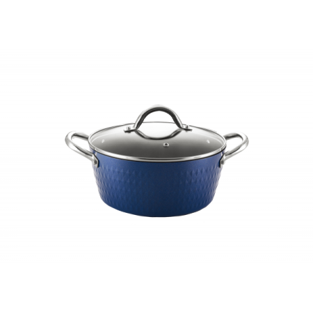 Oale - Oala cu capac Zilan ZLN9617 diamond, cu baza de inductie, ceramica si inox, usor de spalat, 24 cm,4L