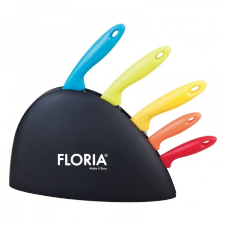 Ustensile din bucatarie - Set cutite 5 piese cu suport Floria ZLN-1150