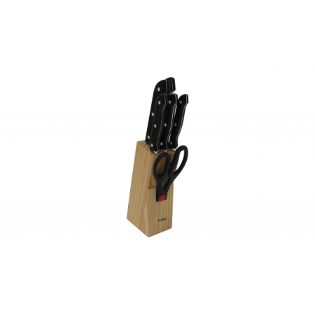 Ustensile din bucatarie - Set cutite 7 piese Floria ZLN1658, suport din lemn inclus, construite din otel inoxidabil