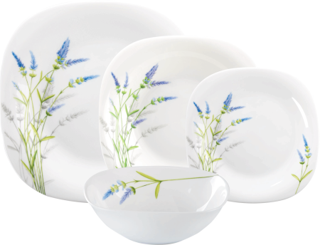 Set farfurii opal 19 piese model lavanda serviciu masa patrat Arcopal [1]