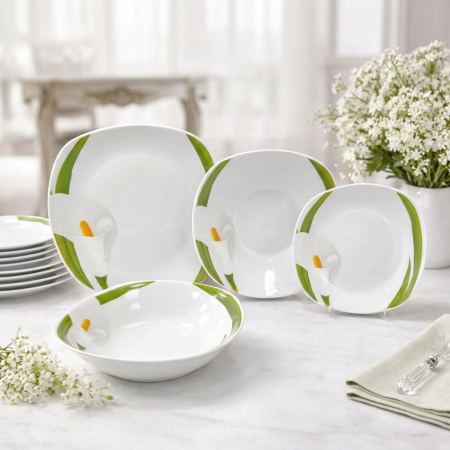 Set Farfurii Porțelan Hera Model Floral 19 Piese [0]