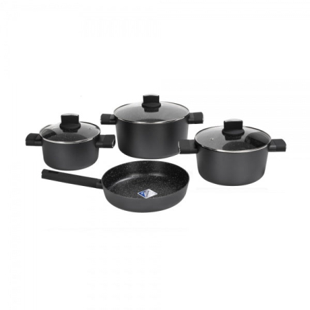 Set oale, 7 piese din aluminiu,compus din 3 oale cu manere ,1 tigaie, 3 capace sticla termorezistent   ZLN 0959 [1]