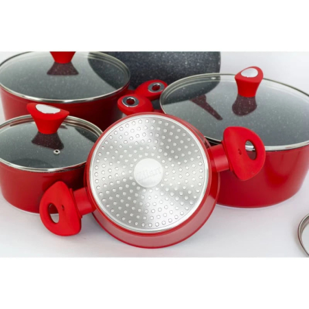 Set oale 9 piese, Zilan ZLN-3260, Material aluminiu, Interior granit, Compatibil inductie [2]
