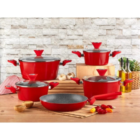 Set oale 9 piese, Zilan ZLN-3260, Material aluminiu, Interior granit, Compatibil inductie [1]