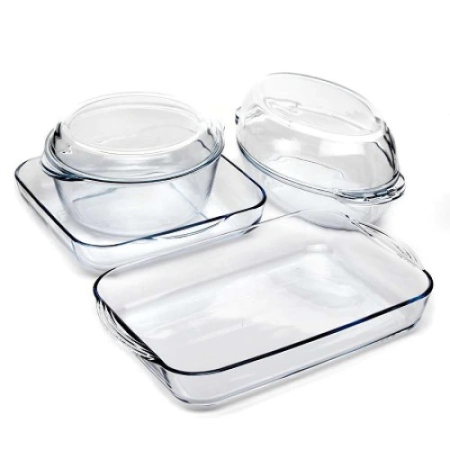 Tavi Yena - Set vase yena BORCAM 5 piese ,   vase sticla termorezistenta pentru cuptor