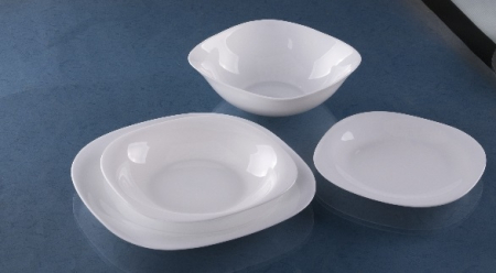 Seturi de  Farfurii - Set vesela opal Atlas 19 piese ,   Farfurii si boluri din opal alb