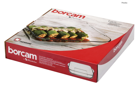 Tava termorezistenta Borcam   Yena 2L dreptunghiulara 256x220 mm ,   vas sticla pentru cuptor [1]