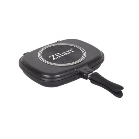 Tigaie dubla ZILAN ZLN-9522,culoare negru Diametru 30 cm, garnitura silicon rezerva, [2]