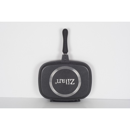 Tigaie dubla ZILAN ZLN-9522,culoare negru Diametru 30 cm, garnitura silicon rezerva, [1]