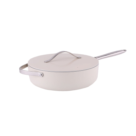 Tigai - Tigaie inalta cu capac ZILAN, interior din ceramica, diametru 28cm, crem   ZLN 0880
