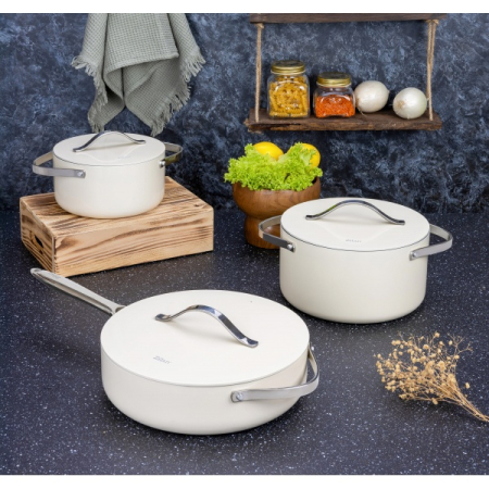 Tigaie inalta cu capac Zilan ZLN0880 din 5 straturi de material, maner inox, 28 cm [5]