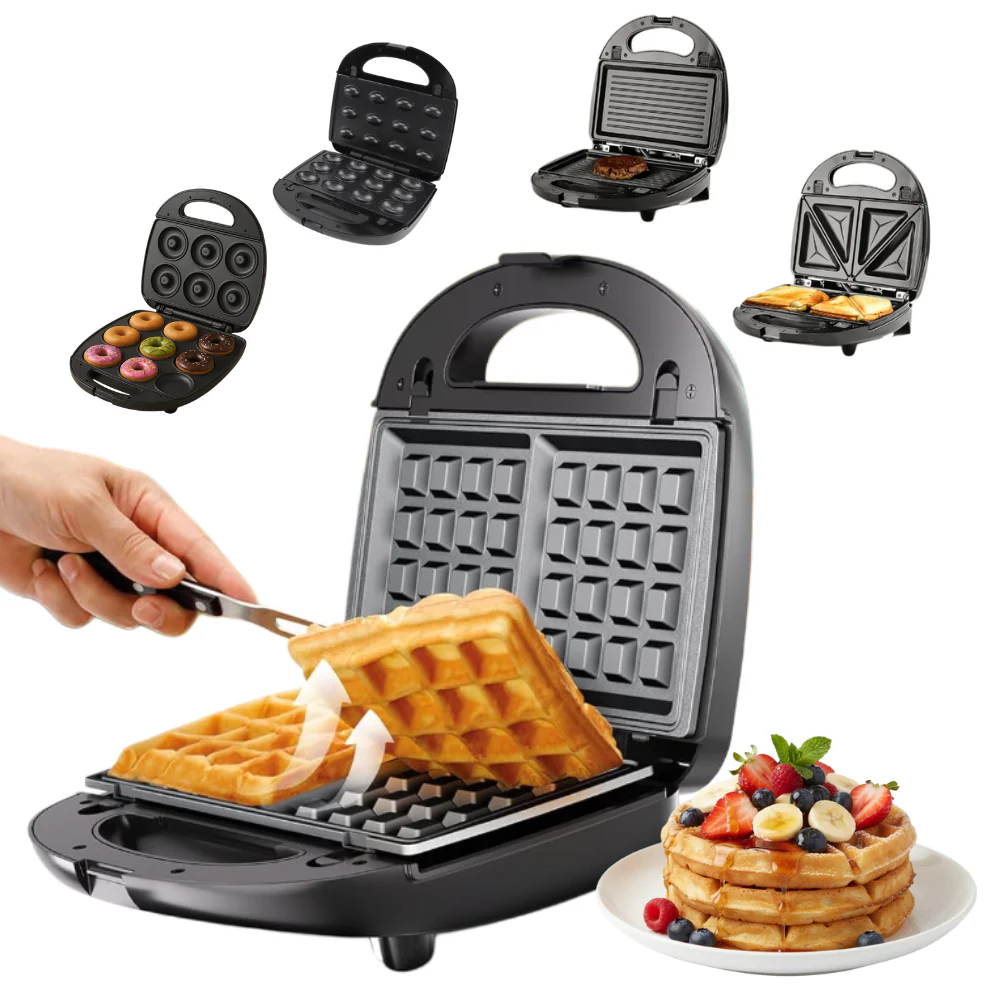 Aparat multifuncțional 5-în-1 – grill, sandwich, gofruri, donut, Nuci, 800 W [2]