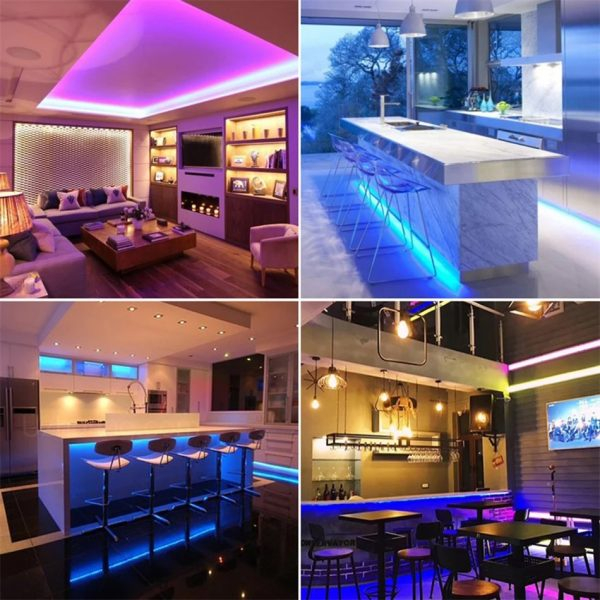 Banda Led Zibba Life™ 5 Metri, IP65, 5050 RGB cu 56 Leduri/m, Autoadeziva, cu reglare de la Telecomanda [4]