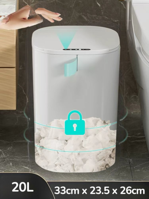 Cos de Gunoi Inteligent Zibba Life™, 20L, cu Senzor de Deschidere Automata, Design Moder, Fara Contact [5]
