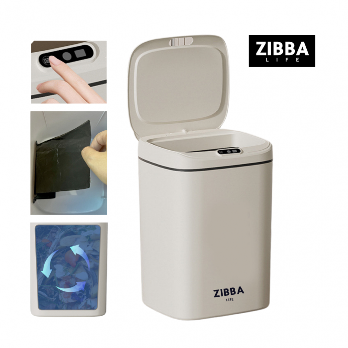 Cos de Gunoi Inteligent Zibba Life™, 20L, cu Senzor de Deschidere Automata, Design Moder, Fara Contact [9]