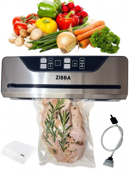 Aparat de Vidat Zibba Life™ Alimente Profesional cu Putere de Absorbtie 70 KPA, Banda de Taiere Role, 31 cm Bara de Lipire, 10 Pungi Incluse [7]