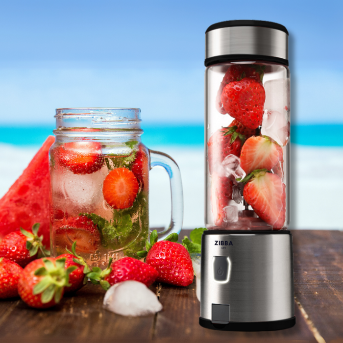 Mini Blender Portabil ZibbaLife™ S-POW, 450ml, 2x1500mAh, 200W, Viteza 20.000rpm, Sticla Borosilicata, Negru [14]