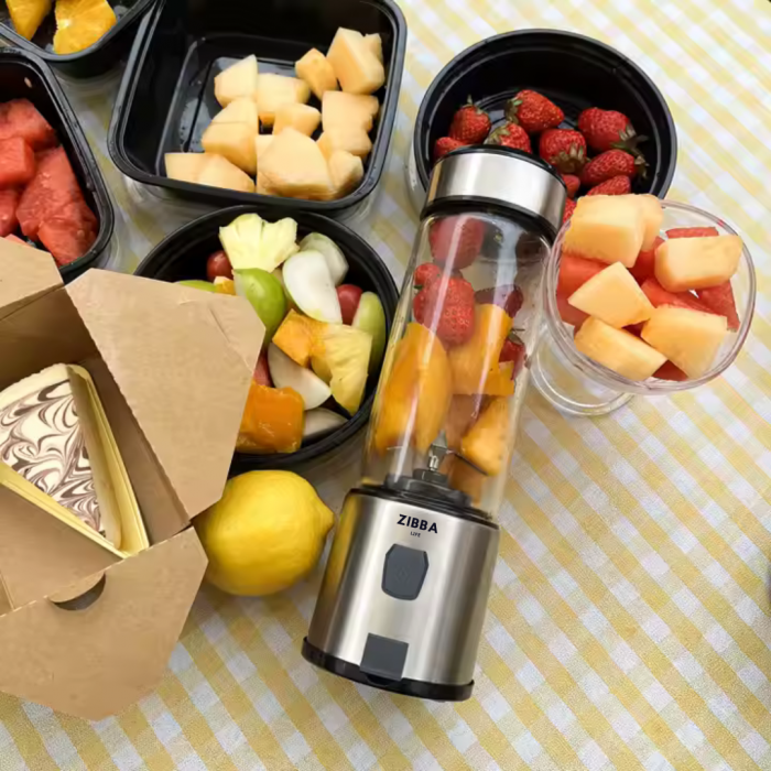 Mini Blender Portabil ZibbaLife™ S-POW, 450ml, 2x1500mAh, 200W, Viteza 20.000rpm, Sticla Borosilicata, Negru [19]