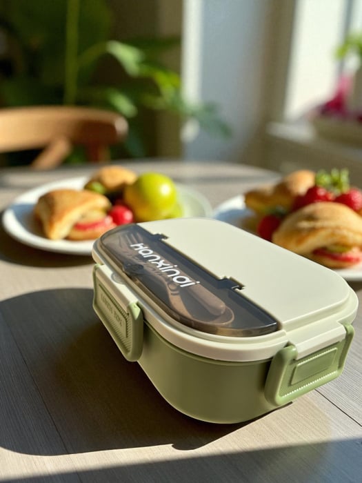 Lunch Box cu 3 Compartimente și Interior Inoxidabil – Cutie Pentru Mâncare, Termoizolantă, Rezistentă și Ușor de Curățat | Zibba Life™ [9]