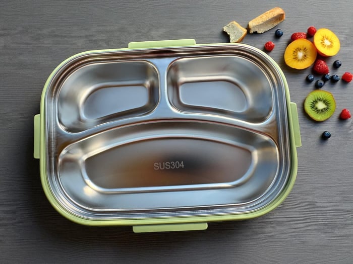 Lunch Box cu 3 Compartimente și Interior Inoxidabil – Cutie Pentru Mâncare, Termoizolantă, Rezistentă și Ușor de Curățat | Zibba Life™ [7]