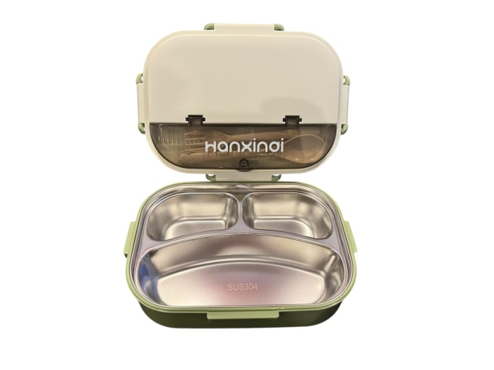 Lunch Box cu 3 Compartimente și Interior Inoxidabil – Cutie Pentru Mâncare, Termoizolantă, Rezistentă și Ușor de Curățat | Zibba Life™ [2]