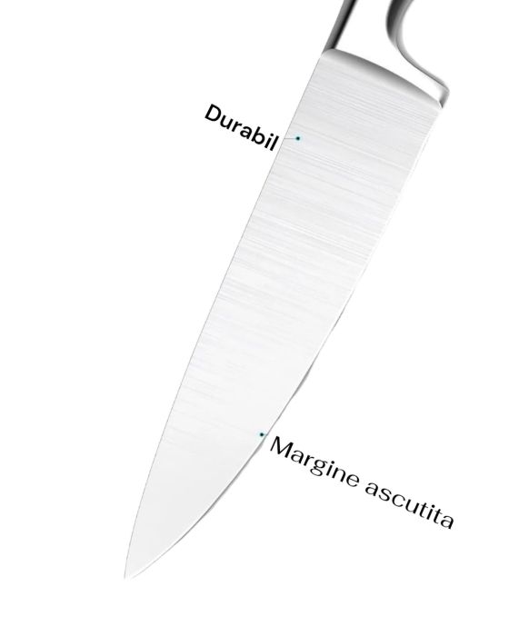 Set 5 Cuțite Bucătărie Profesionale din Oțel Inoxidabil + Suport Elegant din Bambus Natural [2]