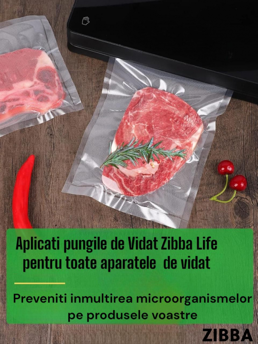 Set 6 Role 28 cm x 500 cm Gofrate Pungi de Vidat Zibba Life™, Compatibile cu Orice Aparat de Vidat, Reutilizabile, Fara BPA [5]