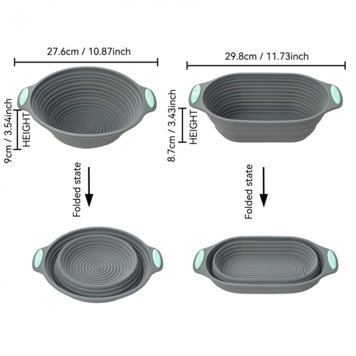 Tavi Silicon pentru Copt Zibba Life™, Pentru Friteuza, Air Fryer, Cuptor, Microunde – Termorezistente pana la 230°C, Pliabile, Forme Rotunda si Ovala + BONUS Manusi Silicon pentru Cuptor [13]