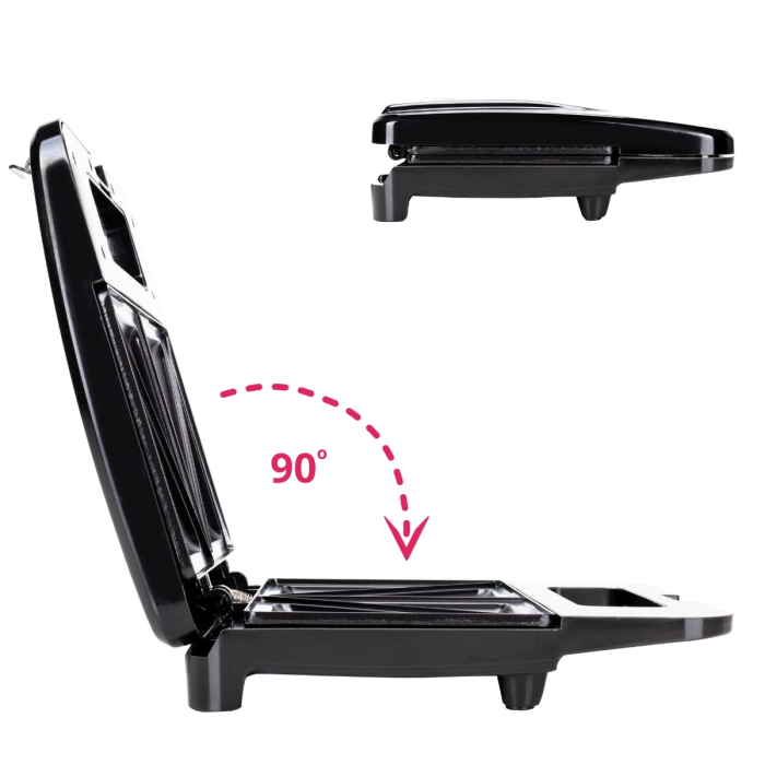 Toster electric pentru sandvișuri, 800 W, plăci antiaderente, carcasă din inox, design compact [2]