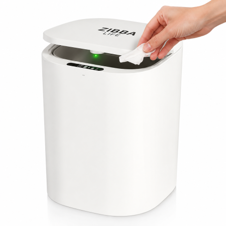 Cosuri de gunoi inteligente - Cos de Gunoi Inteligent Zibba Life™, 20L, cu Senzor de Deschidere Automata, Design Moder, Fara Contact