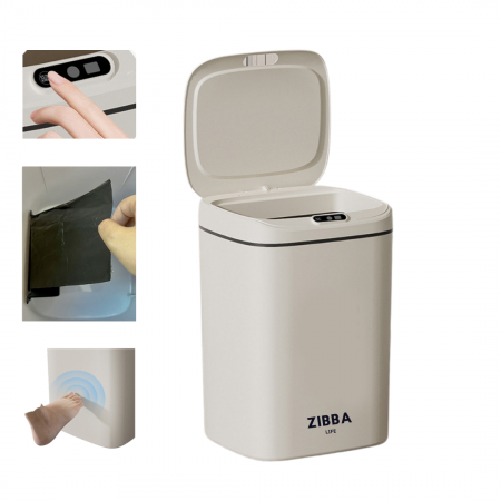 Cos de Gunoi Inteligent Zibba Life™, 20L, cu Senzor de Deschidere Automata, Design Moder, Fara Contact [0]