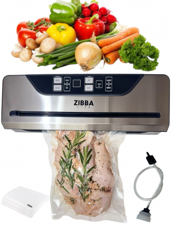 Aparat de Vidat Zibba Life™ Alimente Profesional cu Putere de Absorbtie 70 KPA, Banda de Taiere Role, 31 cm Bara de Lipire, 10 Pungi Incluse [6]