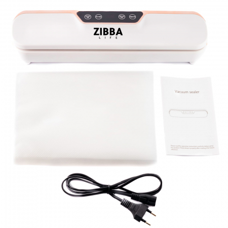 Aparat de Vidat Alimente 120W ZIBBA Life™, Compact, 10 Pungi Incluse, Dimensiuni 33x7.5x6 cm – Sigilare Rapida si Eficienta [1]