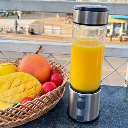 Mini Blender Portabil ZibbaLife™ S-POW, 450ml, 2x1500mAh, 200W, Viteza 20.000rpm, Sticla Borosilicata, Negru [19]