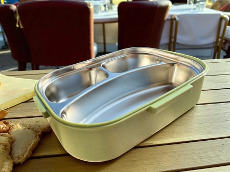 Lunch Box cu 3 Compartimente și Interior Inoxidabil – Cutie Pentru Mâncare, Termoizolantă, Rezistentă și Ușor de Curățat | Zibba Life™ [9]