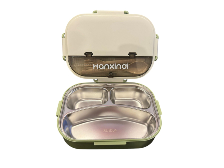 Lunch Box cu 3 Compartimente și Interior Inoxidabil – Cutie Pentru Mâncare, Termoizolantă, Rezistentă și Ușor de Curățat | Zibba Life™ [1]