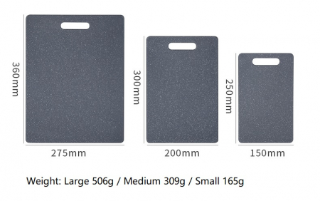 Set 3 Tocatoare de Bucatarie Zibba Life – Fara BPA, din Compozit Durabil, cu Manere – Dimensiuni 36x27.5 cm, 30x20 cm, 25x15 cm – Rezistente si Usor de Curatat [3]