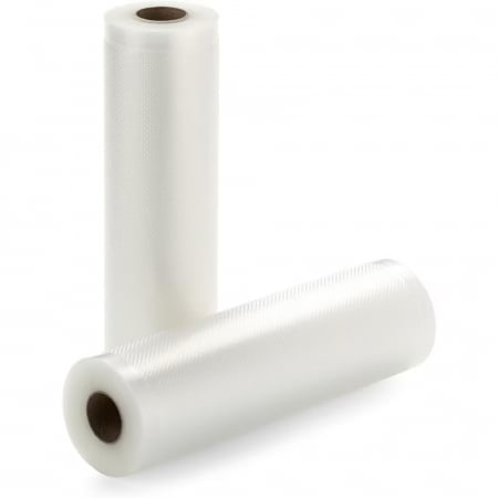 Aparate de vidat si pungi de vidat - Set 2 Role Gofrate Pungi de Vidat Zibba Life™, 28 cm x 500 cm, Compatibile cu Orice Aparat de Vidat, Reutilizabile, Fara BPA