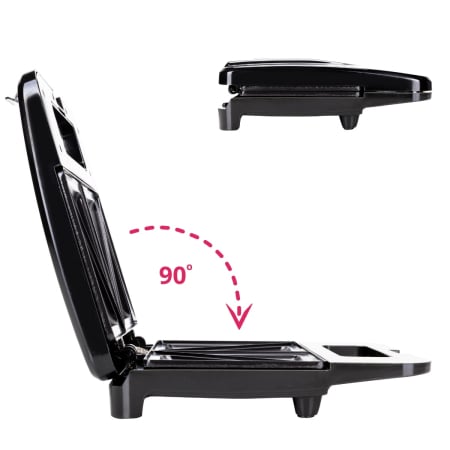 Toster electric pentru sandvișuri, 800 W, plăci antiaderente, carcasă din inox, design compact [1]