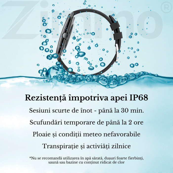 Ceas smartwatch Zimmo®, Ecran curbat, Amoled FullTouch 1.96 inch, Negru [4]