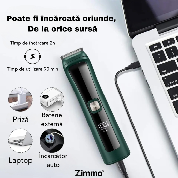 Masina de tuns 13 in 1 barba corp nas urechi IPX7 LED [8]