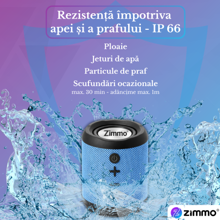Boxa portabila bluetooth Zimmo® Boombox, Albastru [3]