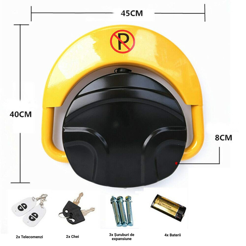 Blocator Parcare Automat ZMR cu Incarcare Solara, Tip Bariera Rabatabila, Functie Anti-Furt, Alarma, Telecomanda si Cheie Incluse, Acumulator Reincarcabil Solar, Rezistent la Apa si Praf IP66, Control [4]