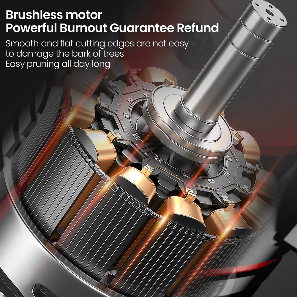 Foarfeca Electrica ZMR 48V 2x Baterii 2000mAh Li-Ion, Motor Brushless, Lame SK5 Otel Carbon, Taiere Crengi 0-30mm, Autonomie 3.5h, Incarcare 2h, Greutate Redusa, Kit Complet: Incarcator, Ulei, Piatra [7]