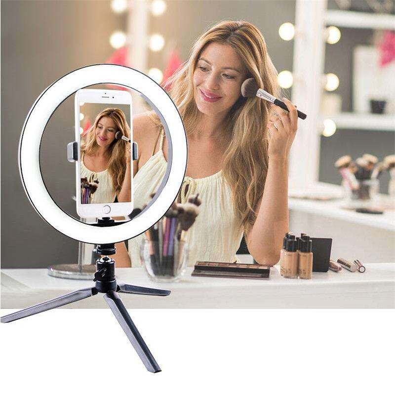 Lampa Ring Light LED Profesionala ZMR 55 cm cu Trepied 210 cm, 3 Moduri de Lumina si Intensitate Reglabila, Alimentare USB, Telecomanda & Suport Telefon – Iluminare Premium pentru Fotografii, Video, M [5]