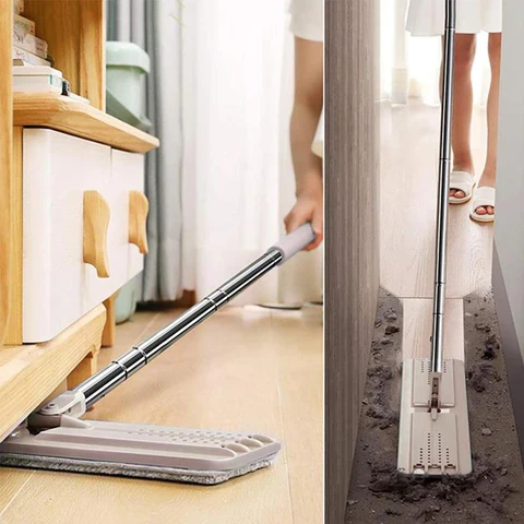 Mop Profesional cu Galeata cu Doua Cuve, Rotativ 360, Maner Telescopic Inox, Lavete Microfibra Reutilizabile [7]