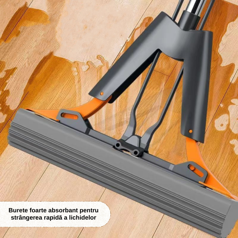 Mop Super Absorbant ZMR® cu Maner Telescopic Reglabil, Sistem Simplu de Stoarcere, Burete Inlocuibil, Ideal pentru Toate Tipurile de Podele – Parchet, Gresie, Marmura, Linoleum, Curatare Eficienta si [6]