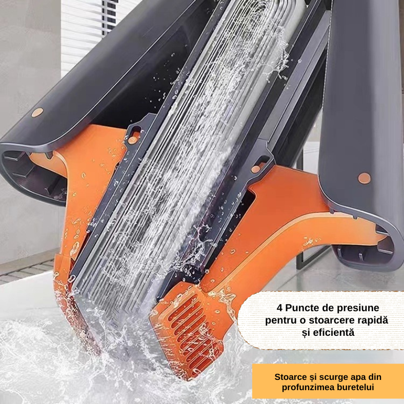 Mop Super Absorbant ZMR® cu Maner Telescopic Reglabil, Sistem Simplu de Stoarcere, Burete Inlocuibil, Ideal pentru Toate Tipurile de Podele – Parchet, Gresie, Marmura, Linoleum, Curatare Eficienta si [7]