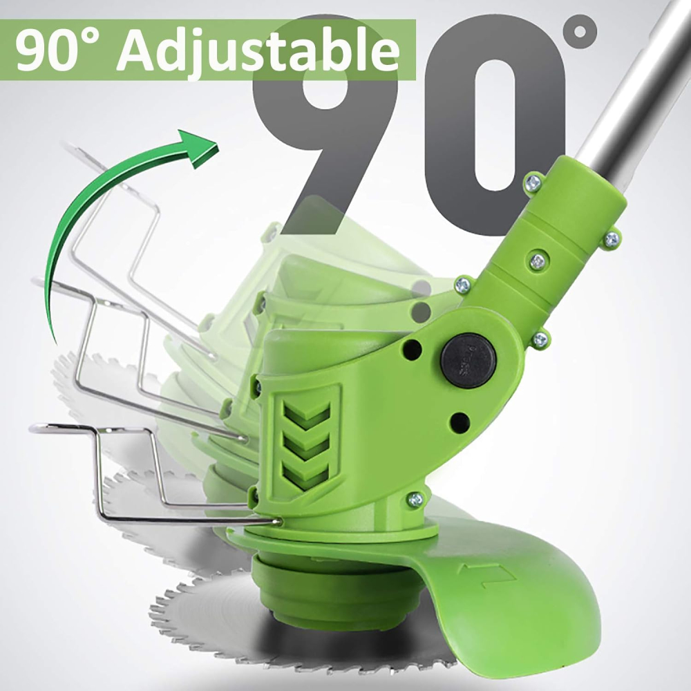 Motocoasa Electrica Profesionala ZMR 48V, 2x Acumulatori 4000mAh, 18000 RPM, Motor 1800W, Disc Metalic 15cm, 2 Cutite Otel, 5 Cutite Plastic, Brat Ajustabil 90-120cm, Cap Rotativ 90°, Autonomie 4h, In [13]